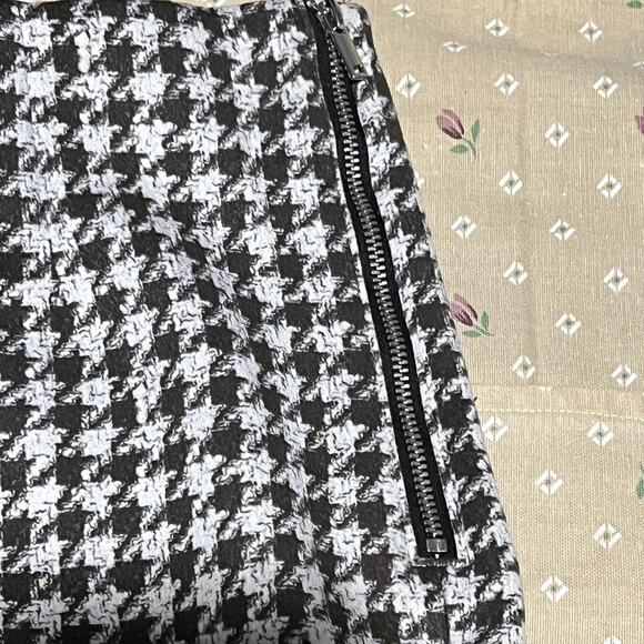 Zara Pants Womens Medium Black White Houndstooth High Rise Legging Join Life - Picture 6 of 9